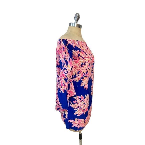 Lilly Pulitzer Sanilla off the shoulder Silk Mini Dress XS extra small - Picture 4 of 8